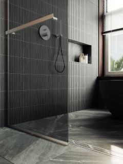 Душевая перегородка MaybahGlass MGD-729-5у 79см хром матовый